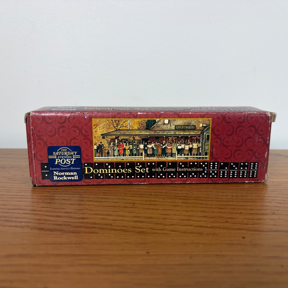 Saturday Evening Post Norman Rockwell Dominoes Set 2005‎ Sherwood Brands Cream